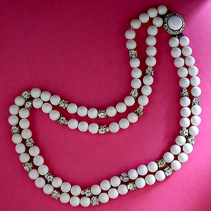 a beautiful vintage costume jewelry bridal necklaces