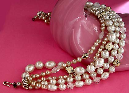 a beautiful vintage costume jewelry bridal necklaces