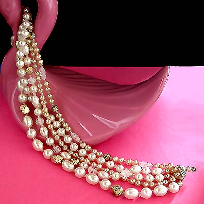 a beautiful vintage costume jewelry bridal necklaces