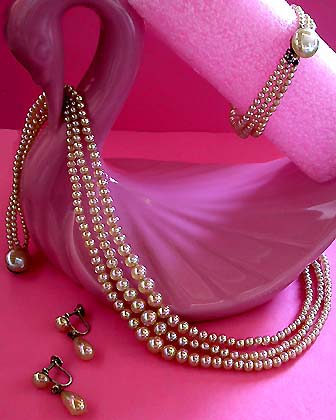 a beautiful vintage costume jewelry bridal necklaces