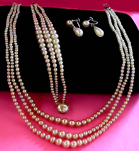 a beautiful vintage costume jewelry bridal necklaces