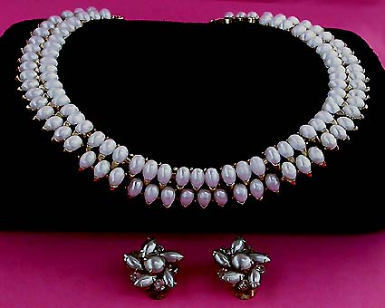 a beautiful vintage costume jewelry parure