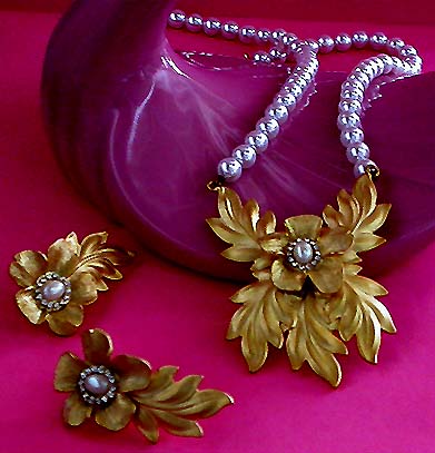 a beautiful vintage costume jewelry parure