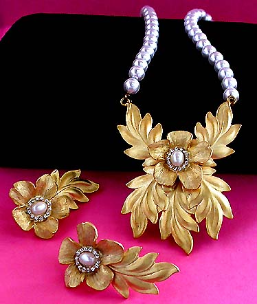 a beautiful vintage costume jewelry parure