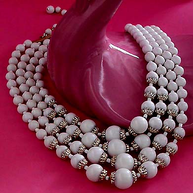 a beautiful vintage costume jewelry bridal necklaces