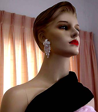 a beautiful vintage costume jewelry bridal earrings