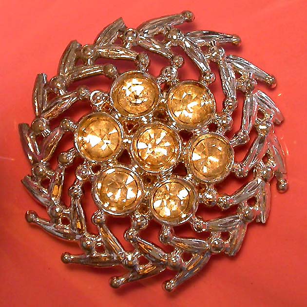 a beautiful vintage costume jewelry bridal brooch pin
