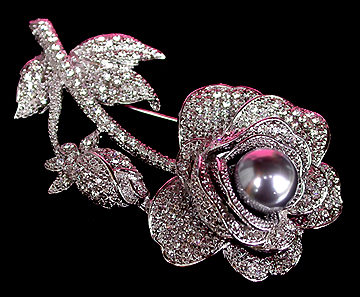 a beautiful vintage costume jewelry bridal brooch