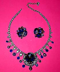 a beautiful Hobe vintage costume jewelry necklace, bracelet and earrings
