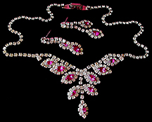a beautiful Juliana vintage costume jewelry brooch and earrings