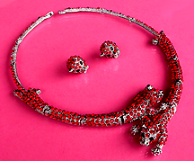 a beautiful Juliana vintage costume jewelry necklace and earrings