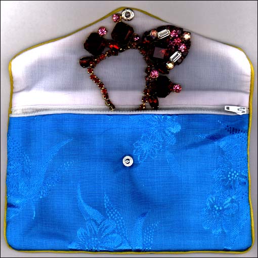 Chinese Silk Jewelry Pouches Blue 